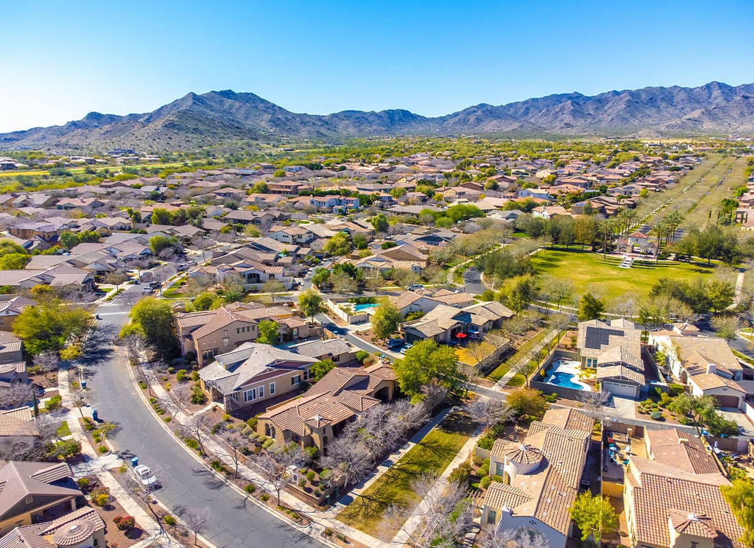 Chandler, AZ - Aerial View of a Neighborhood in Chandler, AZ